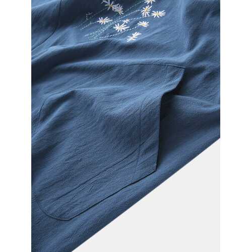Flower Embroidery Pocket Dress