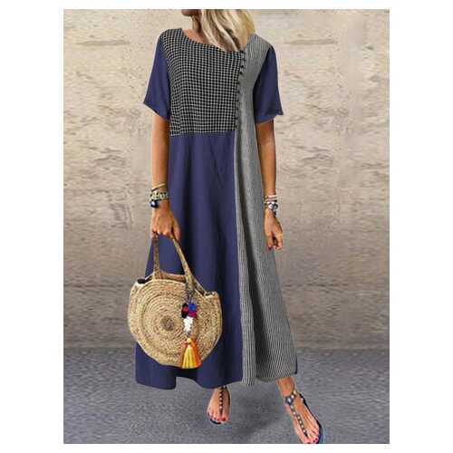 Plaid Patched Vintage Dress