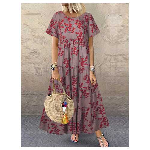 Vintage Flower Print Dress