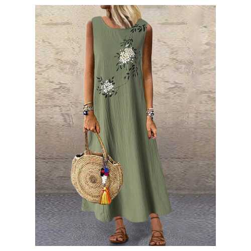Flower Print Sleeveless Dress
