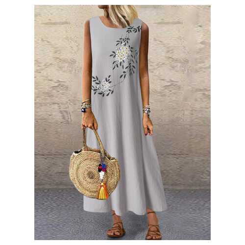 Flower Print Sleeveless Dress