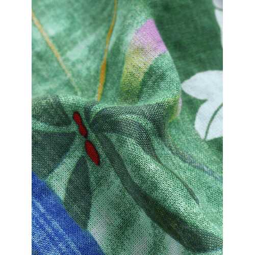 Patchwork Printed Irregular Hem Blouse