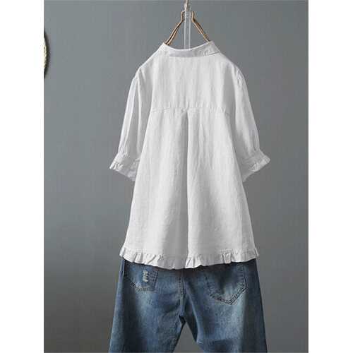 Casual Solid Color Lapel Shirt