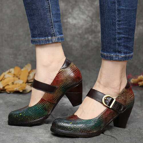 Leather Mary Jane Pumps