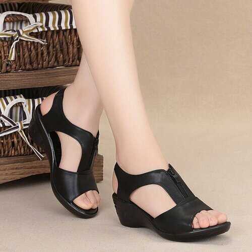 Solid Color Casual Wedges Sandals