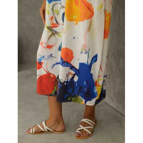 Graffiti Digital Print Sleeveless Dress