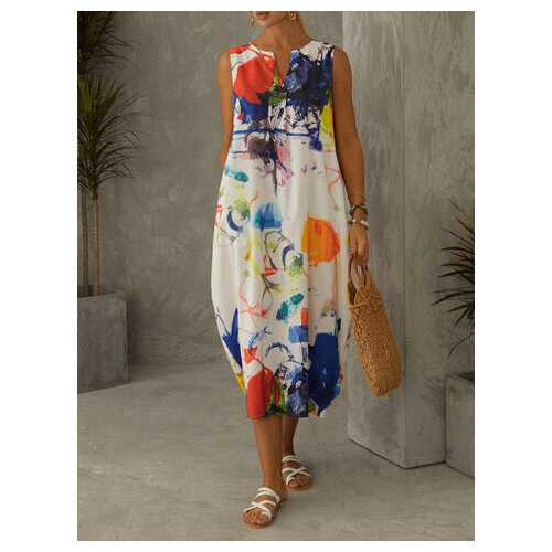 Graffiti Digital Print Sleeveless Dress