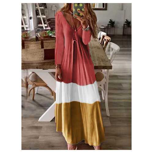 Patchwork Tricolor Maxi Dress