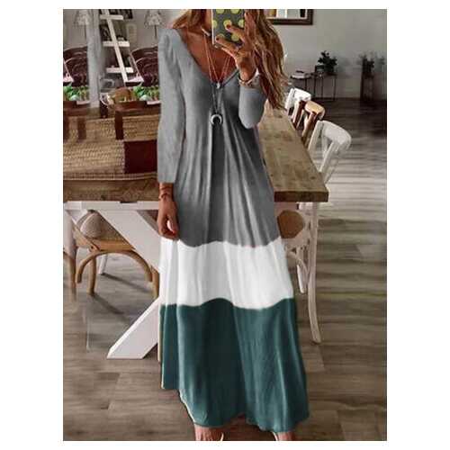 Patchwork Tricolor Maxi Dress