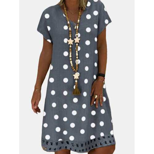 Bohemian Polka Dot Printed Midi Dress