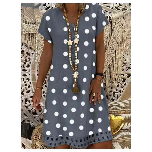Bohemian Polka Dot Printed Midi Dress