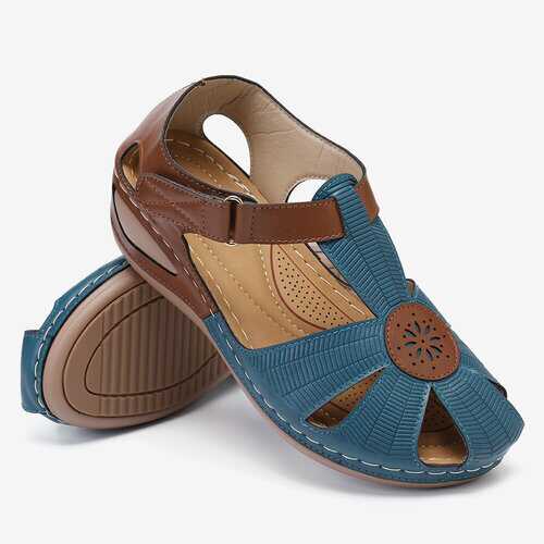 Flower Hollow Non Slip Wedges Sandals