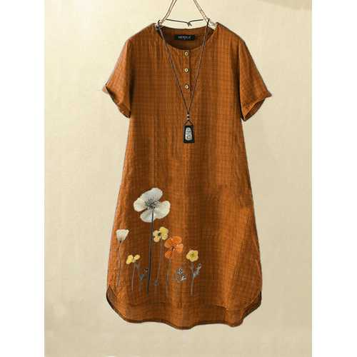 Vintage Flower Print Dress