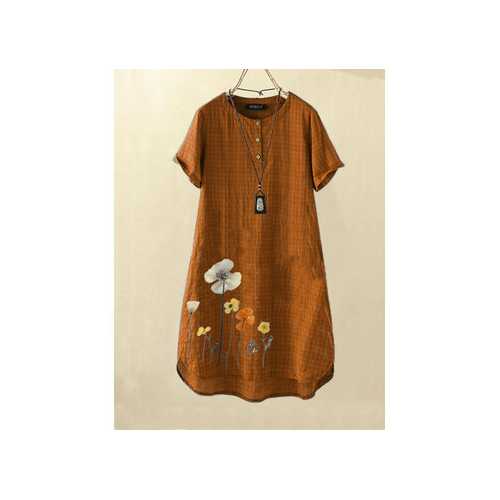 Vintage Flower Print Dress