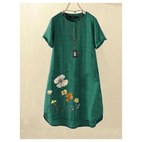 Vintage Flower Print Dress