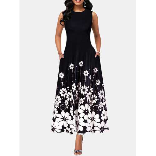 Flower Print sleeveless Dress
