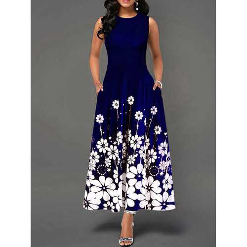 Flower Print sleeveless Dress