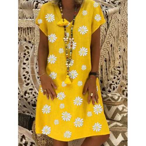 Floral Print V-neck Dress