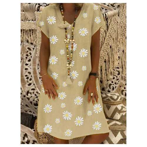 Floral Print V-neck Dress