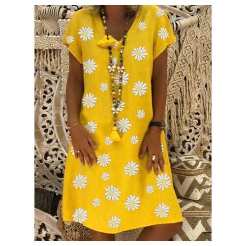 Floral Print V-neck Dress