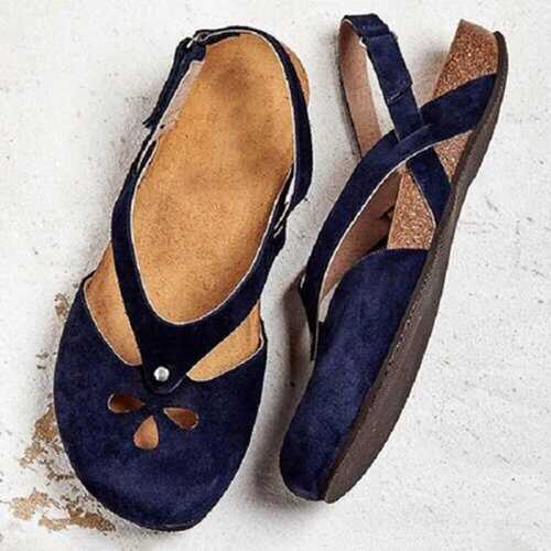 Retro Closed Toe Flat Sandals