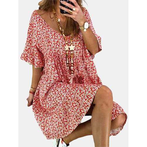 Polka Dot Print Casual Dress