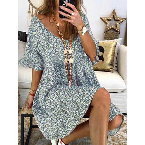 Polka Dot Print Casual Dress