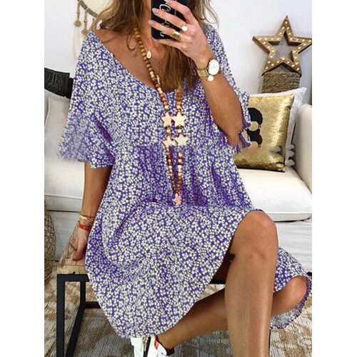 Polka Dot Print Casual Dress