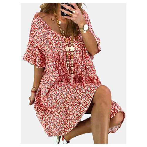Polka Dot Print Casual Dress