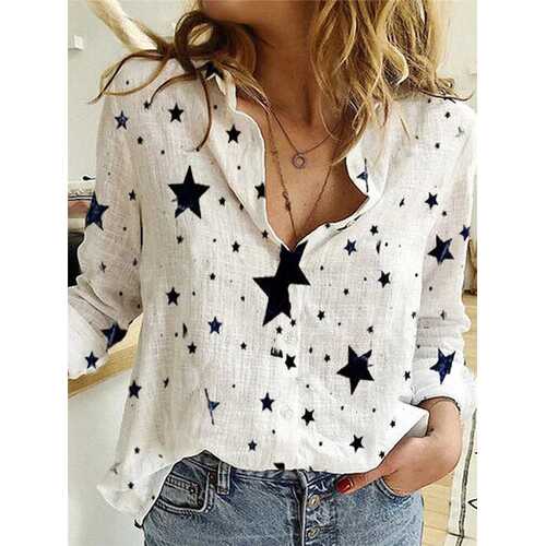 Stars Print Long Sleeve Shirt