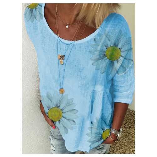 Chrysanthemum Floral Print Blouse