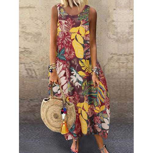 Flower Print Sleeveless Dress