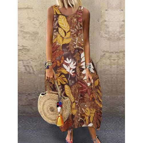 Flower Print Sleeveless Dress
