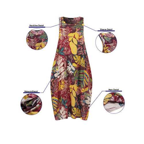 Flower Print Sleeveless Dress