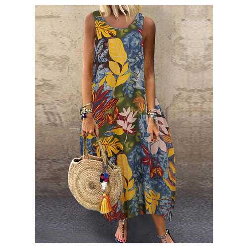 Flower Print Sleeveless Dress