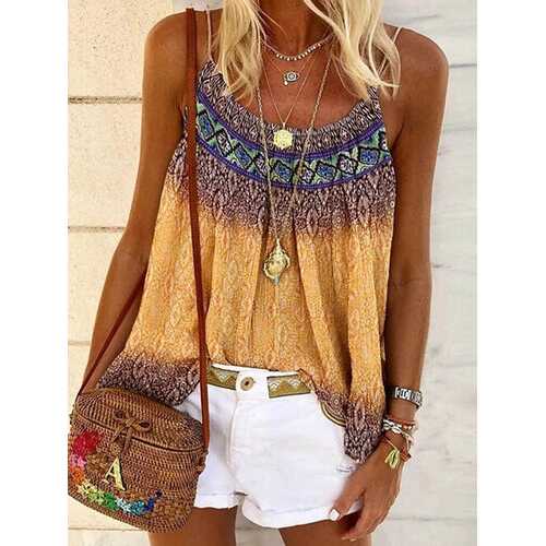 Ethnic Print Tank Top