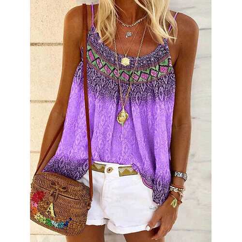 Ethnic Print Tank Top