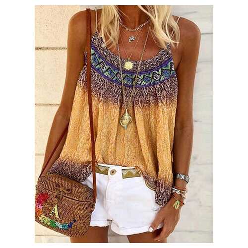Ethnic Print Tank Top