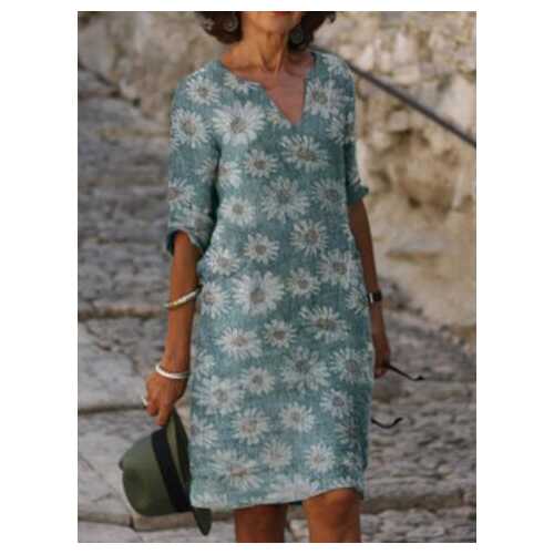 Flower Print Mid-length T-shirt