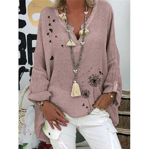Flower Butterflies Print Blouse