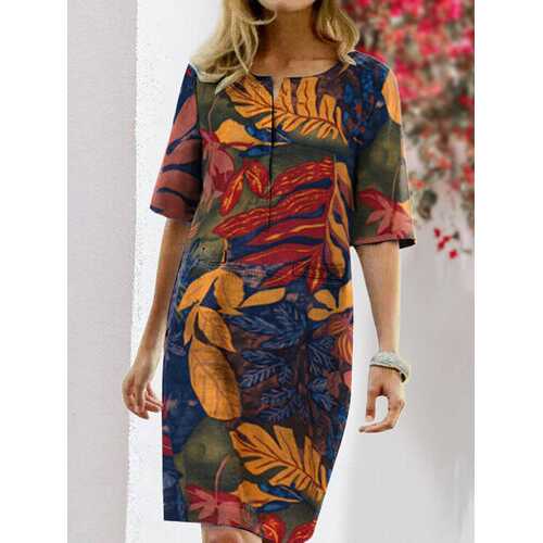 Floral Printed Vintage Dress