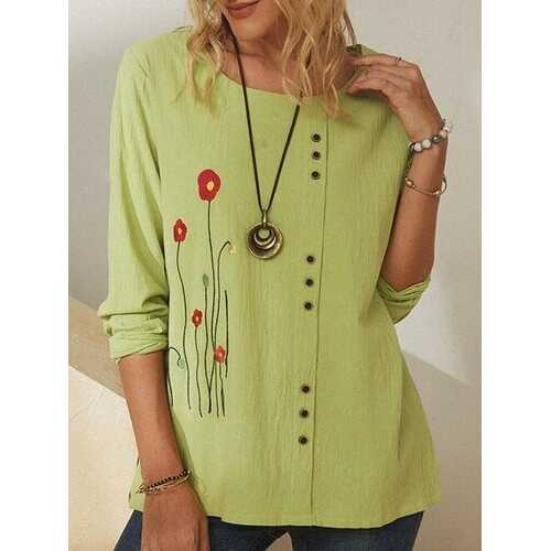 Flower Embroidery Blouse