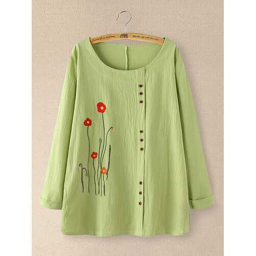 Flower Embroidery Blouse