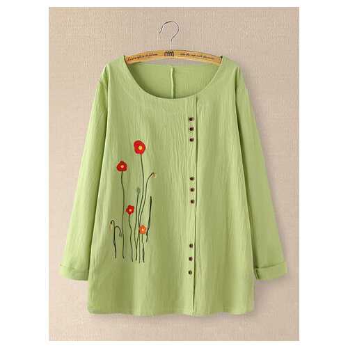Flower Embroidery Blouse