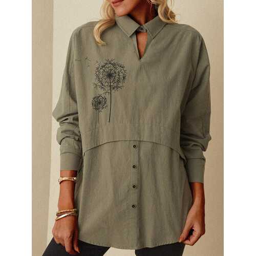 Flower Printed Patchwork Blouse