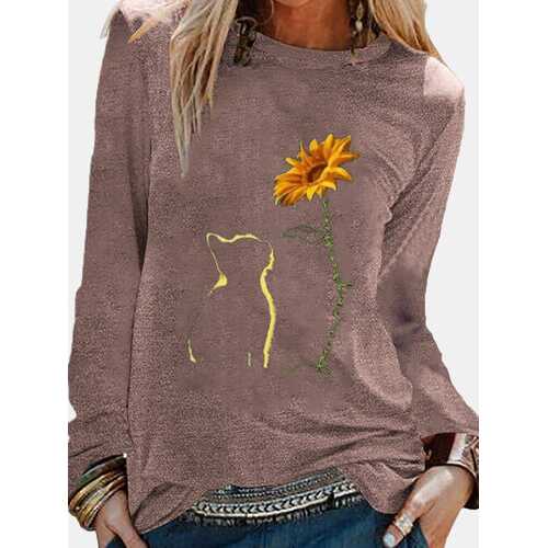 Printed Long Sleeve Blouse