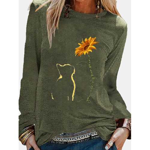 Printed Long Sleeve Blouse