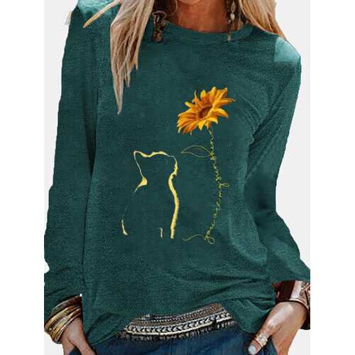 Printed Long Sleeve Blouse
