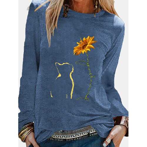 Printed Long Sleeve Blouse