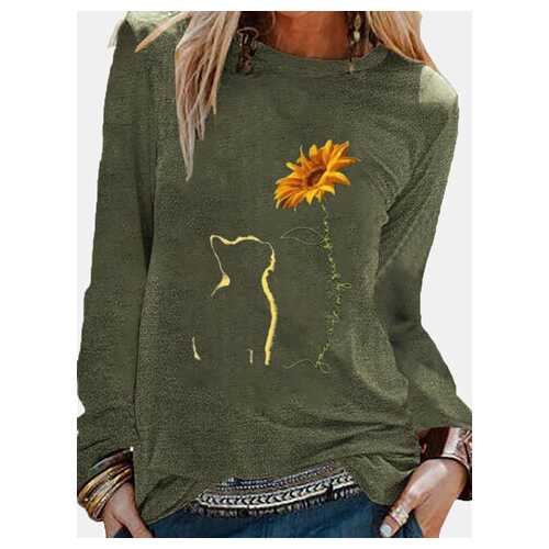Printed Long Sleeve Blouse